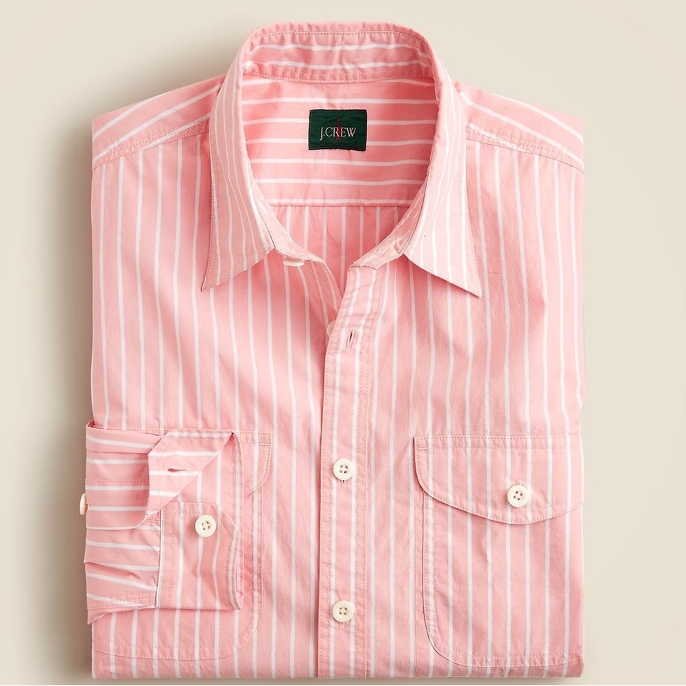 J.Crew Lightweight cotton two-pocket workshirt in stripe